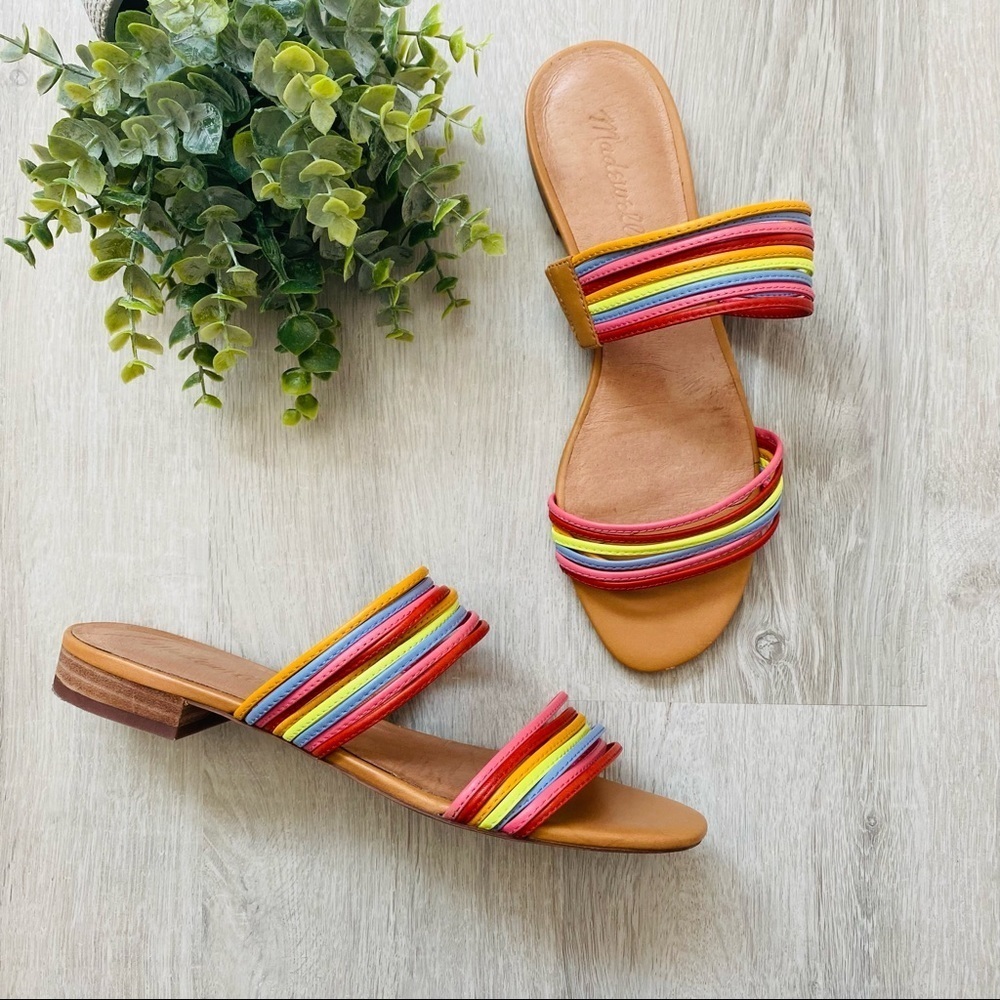 Madewell The Meg Slide Sandal Rainbow Sz 8